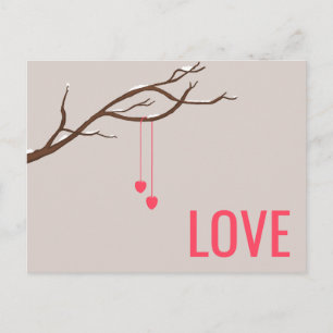 Two Hearts in a Tree Valentine's Love design Postcard