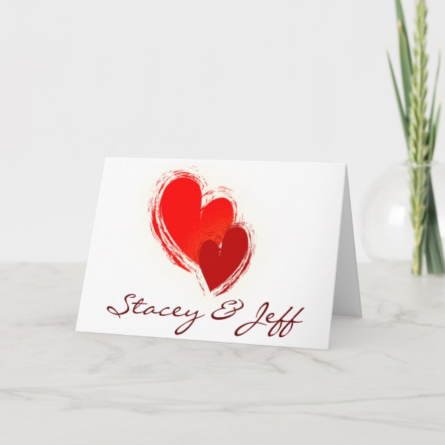 Two hearts in love card (Front)