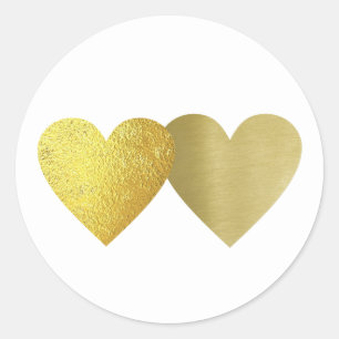 two hearts in love classic round sticker