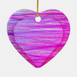 Two Hearts In One On a Valentines Day Tree Ceramic Tree Decoration