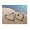 Two Hearts In The Sand Beach Postcard