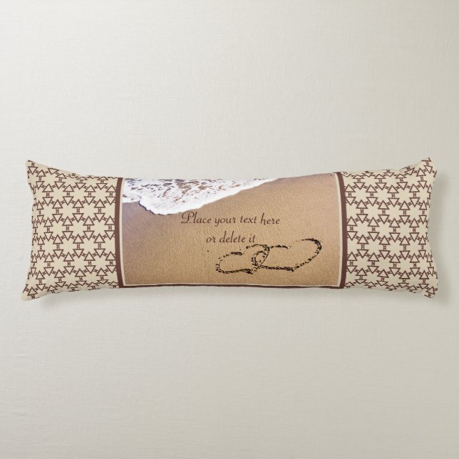 Two Hearts In The Sand Body Pillow (Front)