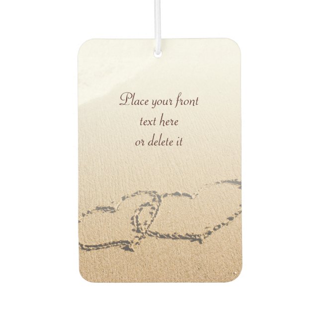 Two Hearts In The Sand Car Air Freshener (Front)