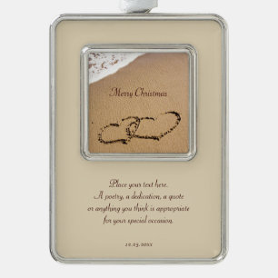 Two Hearts In The Sand Christmas Ornament