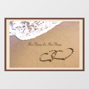 Two Hearts In The Sand Window Cling
