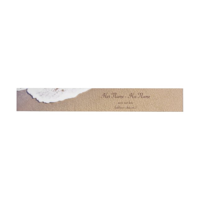 Two Hearts In The Sand Wraparound Address Label (Individual)