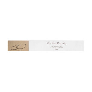 Two Hearts In The Sand Wraparound Address Label