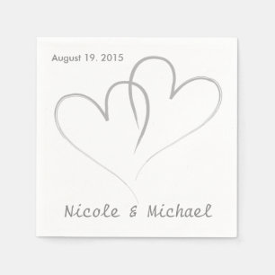Two hearts intertwined Wedding Paper Napkins. Napkin
