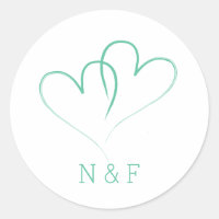 Two Hearts intertwined - Wedding Round Sticker