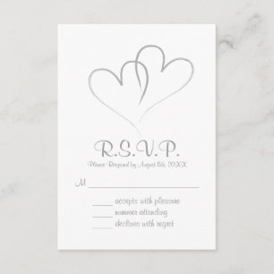 Two hearts intertwined Wedding RSVP Card