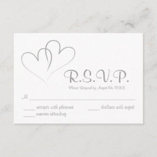Two hearts intertwined Wedding RSVP Card