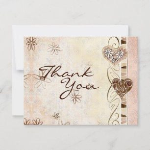 Two Hearts Joined as One Thank You Notes Invitation