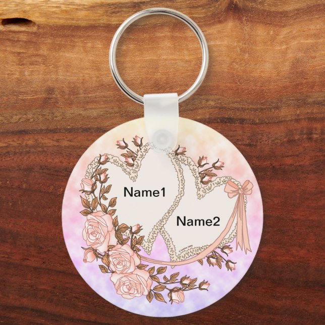 Two Hearts  Key Ring (Front)