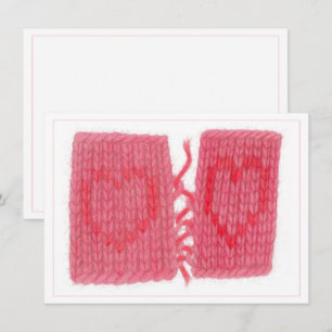 TWO HEARTS KNIT 4.5x6.25 Flat Card
