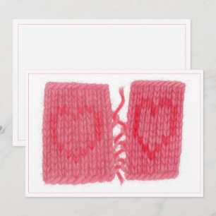 TWO HEARTS KNIT 5x7 Flat Card
