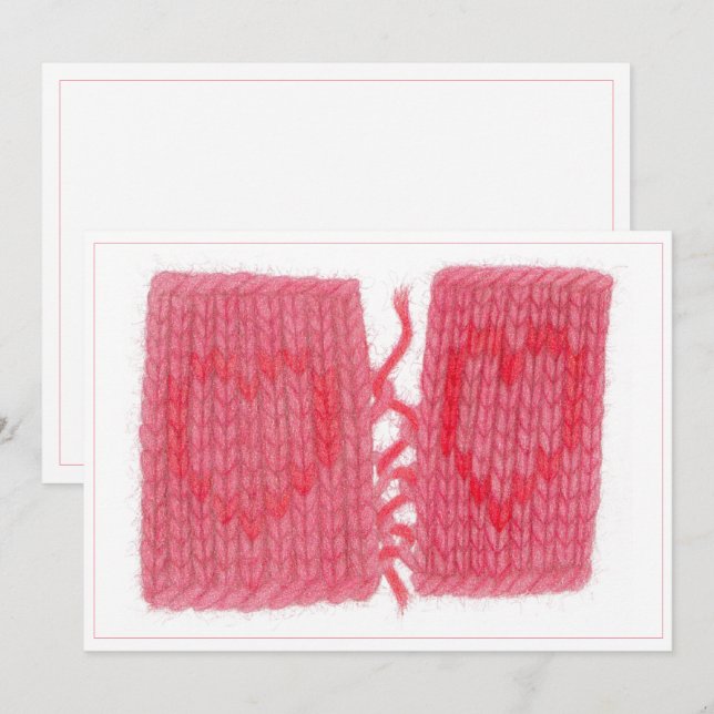 TWO HEARTS KNIT 5x7 Flat Card (Front/Back)