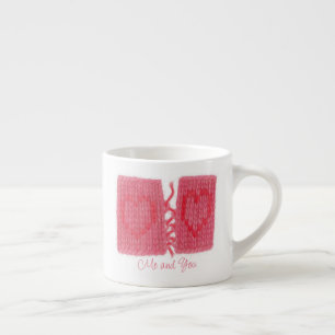 TWO HEARTS KNIT Espresso Cup + Text