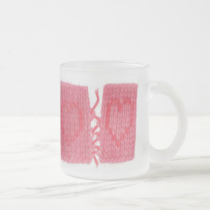 TWO HEARTS KNIT Frosted Glass Mug