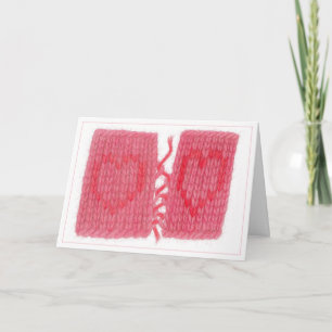 TWO HEARTS KNIT Greeting Card