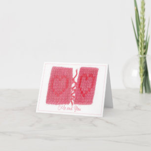 TWO HEARTS KNIT Note Card + Text