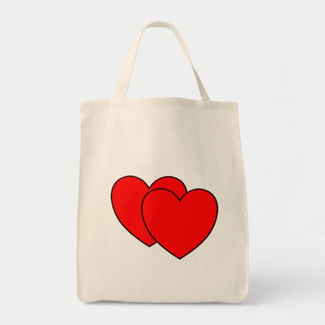 Two Hearts Large Tote Bag (Front)