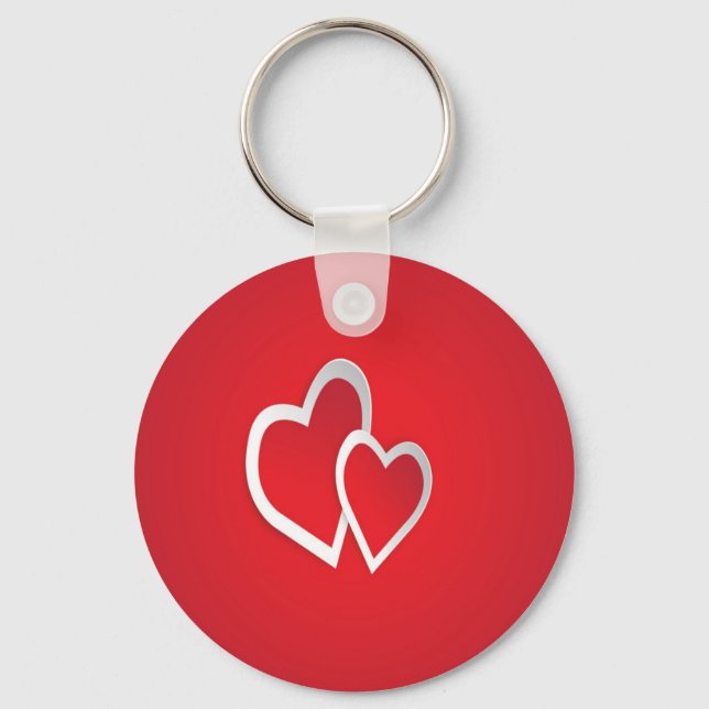 Two Hearts = Love Key Ring (Front)