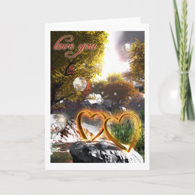 Two Hearts "Love You" Card (Front)