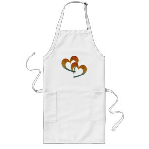 two hearts lover long apron