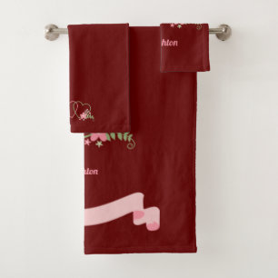 Two Hearts Lovers Design Bath Towel Set