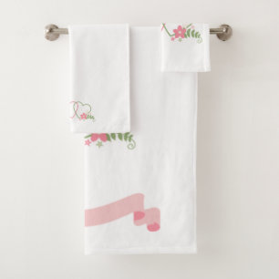 Two Hearts Lovers Design Bath Towel Set