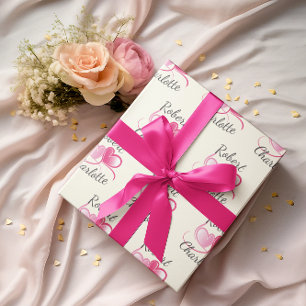 Two Hearts Meet as One customisable Wedding Wrapping Paper
