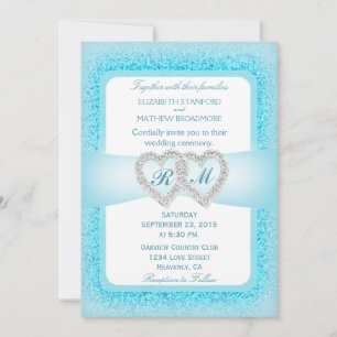 Two Hearts Monogram Wedding Invitation
