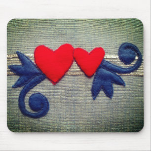 Two hearts mouse mat