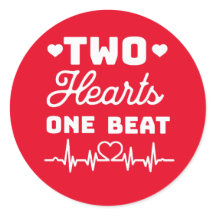 Two hearts. One Beat (white text) Valentine's 