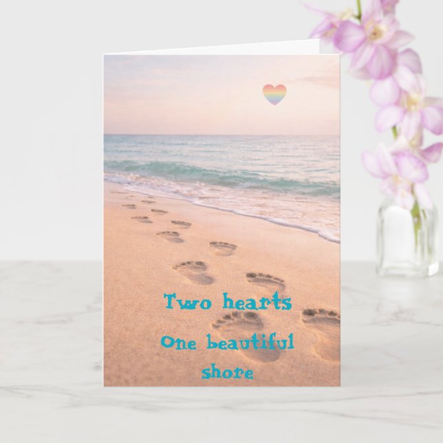 Two hearts one beautiful shore card (Orchid)