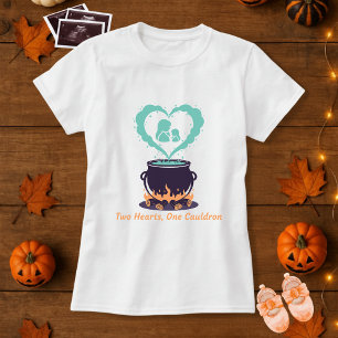 Two Hearts One Cauldron Spooky Pregnancy Maternity T-Shirt
