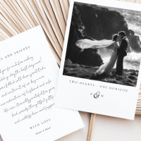 "TWO HEARTS - ONE HORIZON" Photo Thank You Card