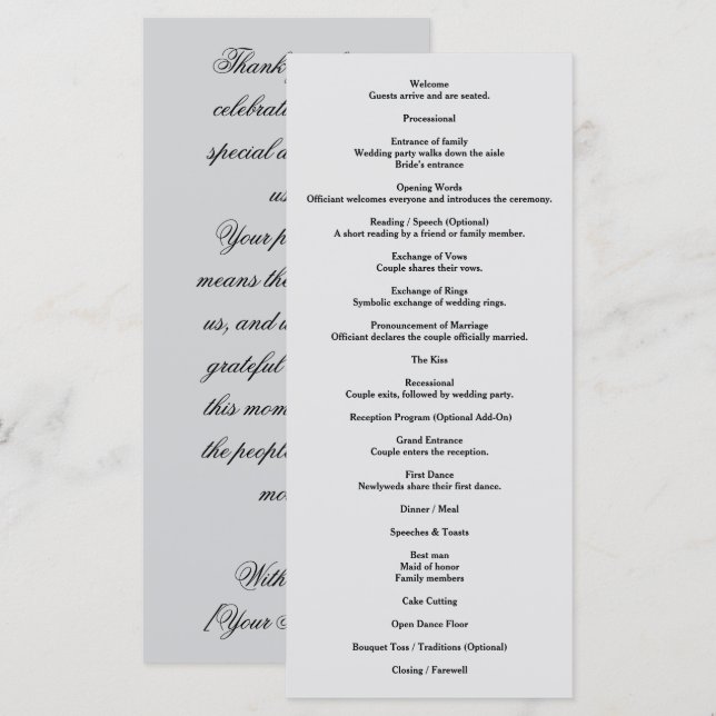 Two Hearts, One Journey Programme (Front/Back)