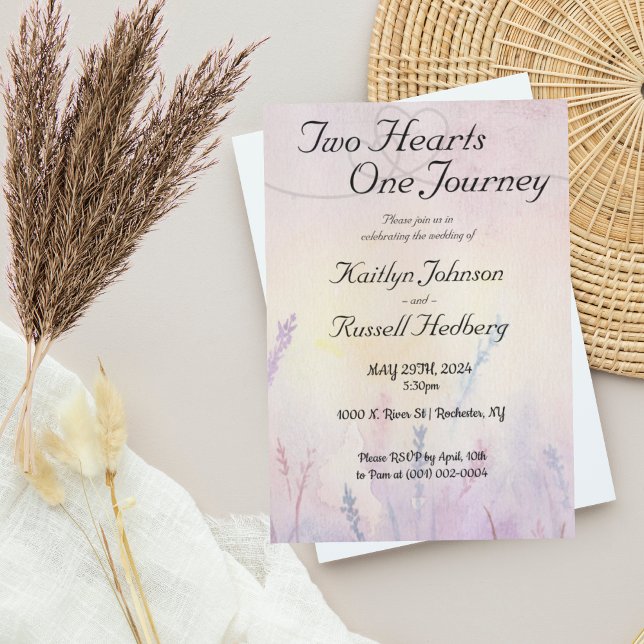 Two Hearts One Journey Simple Wedding Invitation  (Creator Uploaded)