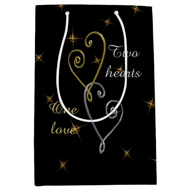 Two Hearts One Love Anniversary Medium Gift Bag (Front)