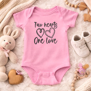 Two Hearts One Love  Baby Bodysuit