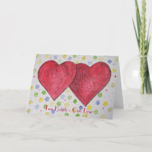 Two Hearts One Love Greeting Card