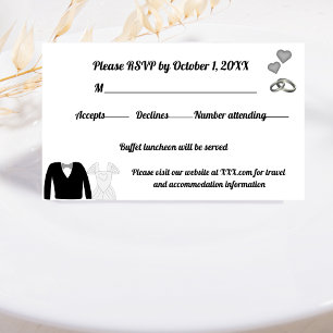 Two Hearts, One Love, Knotting the Tie  RSVP Card