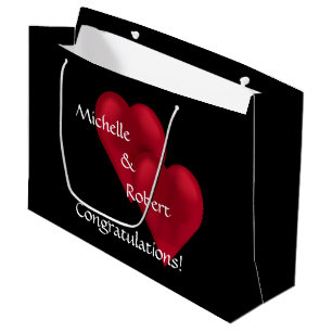 Two Hearts One Love Wedding Engagement Lg Large Gift Bag