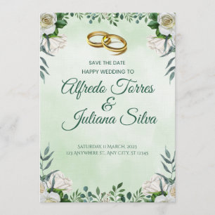 Two Hearts, One Love Wedding Invitation