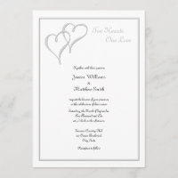 Two Hearts One Love Wedding Invitations