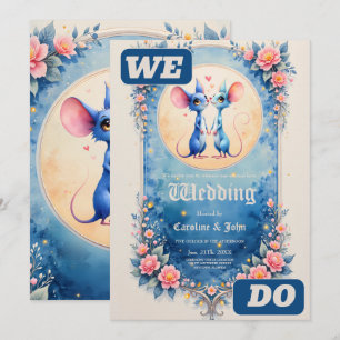 Two Hearts, One Love – Wedding Mice Invitation