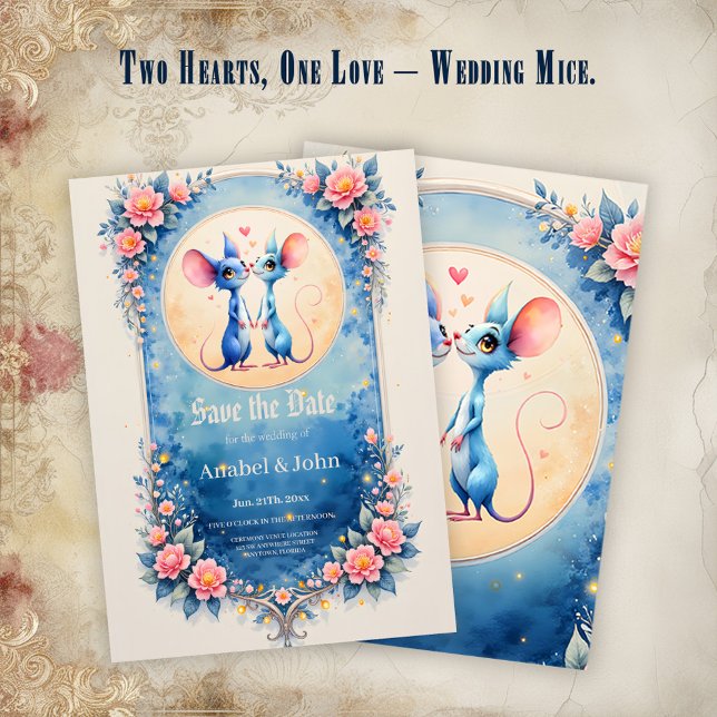 Two Hearts, One Love – Wedding Mice.  Save The Date (Creator Uploaded)