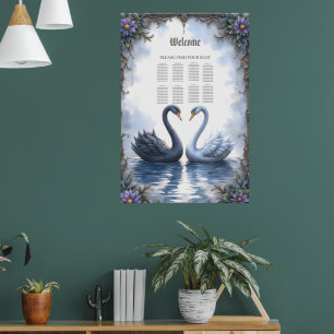 Two Hearts, One Reflection – Romantic Swan Wedding Poster