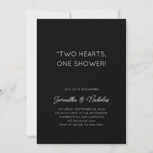 Two Hearts, One Shower   Black Couple Shower Invitation